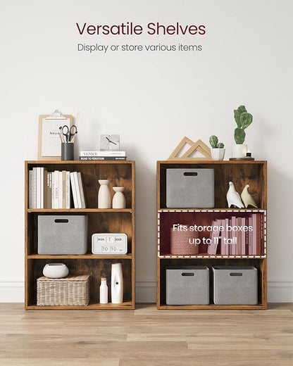 VASAGLE Set of 2 Bookshelves, 23.6 Inches Wide, 3-Tier Open Bookcases - Image 5