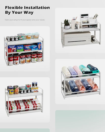 2-Tier Storage Rack Organizer for Foil Plastic Wrap Box Spice Bottle Seasoning - Image 3