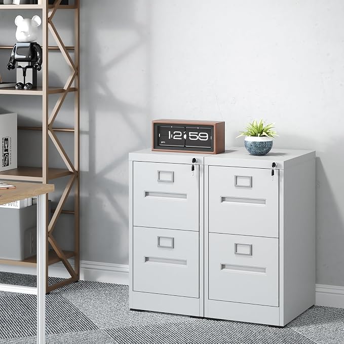 2 Drawer File Cabinet with Lock, Metal Vertical Filing Storage Cabinet - Image 6