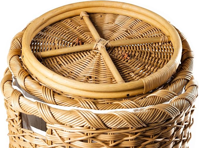 The Basket Lady Round Wicker Laundry Hamper, Extra Large, 23 in Dia x 28 in H - Image 5