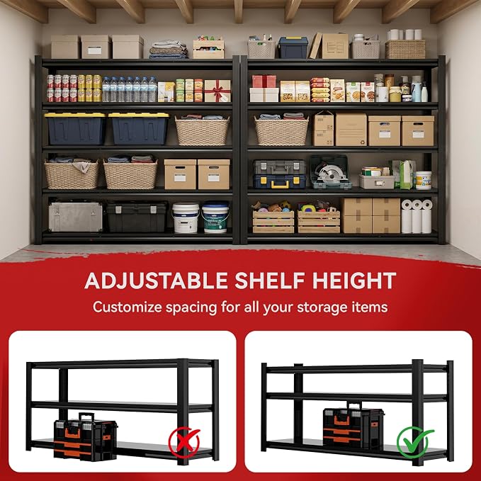 84" H Heavy Duty Metal Storage Shelving, 5000 LBS Capacity - Image 6