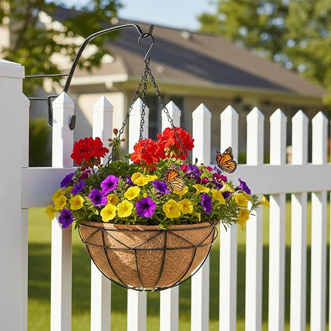 4 Pack 14 inch Wire Hanging Planter Basket - Image 6