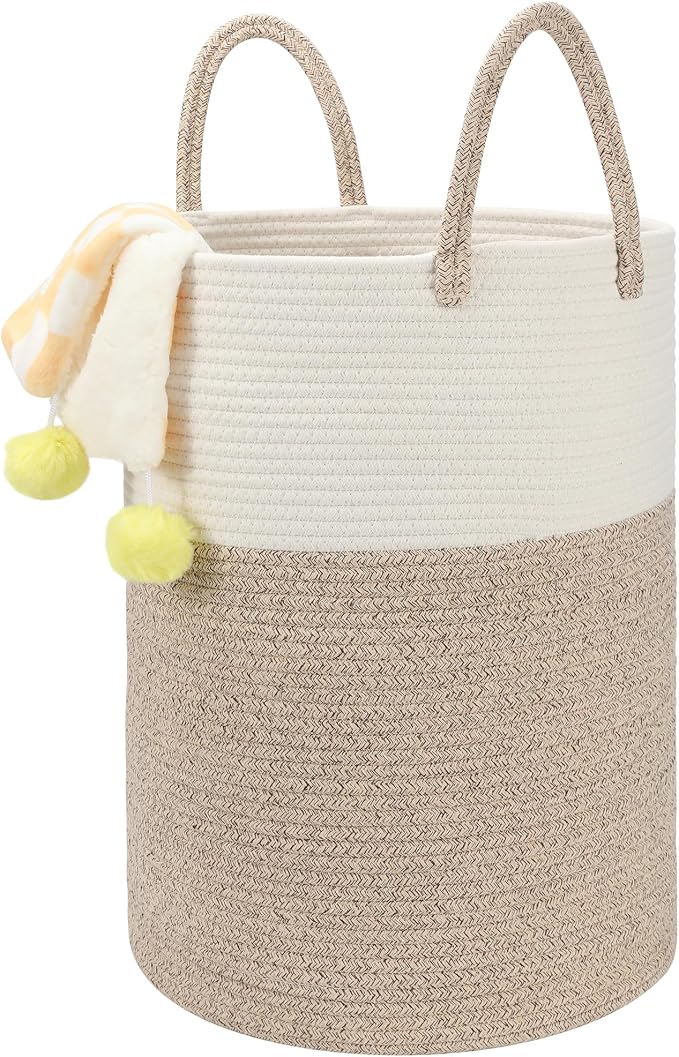 58L Cotton Rope Laundry Basket, Woven Storage Basket - Image 2
