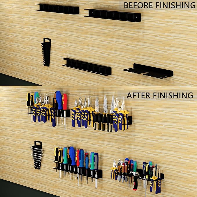 Screwdriver Organizer, Pliers Rack, Hammer Holder, Heavy Duty Wall Mounted Tool - Image 5