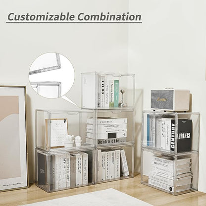 LXLXXL Cube Storage Organizer Acrylic Book Case Display Case Box Stackable Book - Image 5