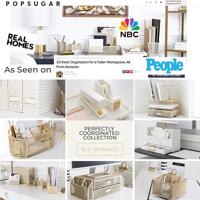 BLU MONACO | White Wooden Desk Organizer & Mail Organizer - Image 6