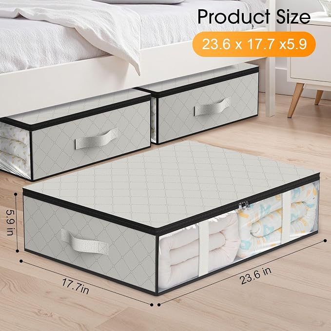 StorageRight Under Bed Storage Bags 8 Pack, 40L Large Clothes & Comforter - Image 2