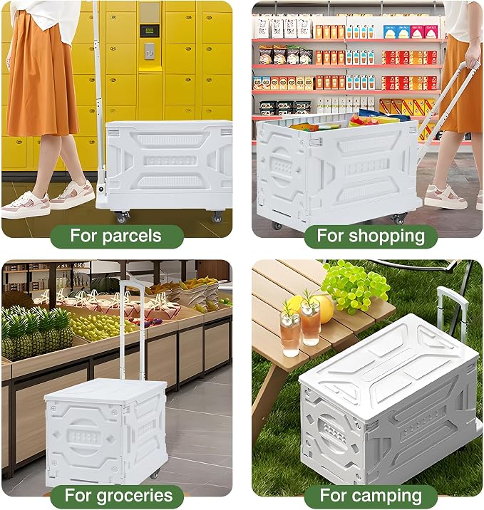 VECELO 23 GAL 2-in-1 Foldable Shopping Cart, Collapsible Utility Cart - Image 6