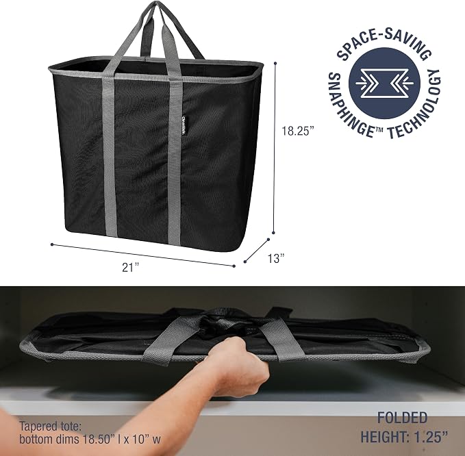 CleverMade Collapsible Laundry Caddy – Foldable Laundry Hamper & Tote, XXL 64L - Image 2