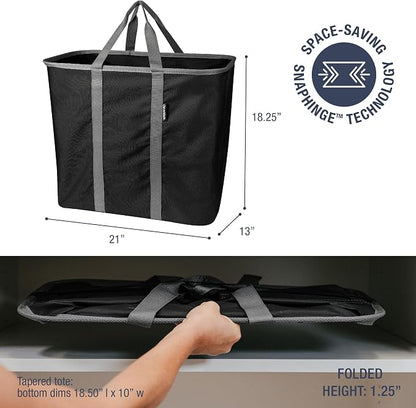 CleverMade Collapsible Laundry Caddy – Foldable Laundry Hamper & Tote, XXL 64L - Image 2