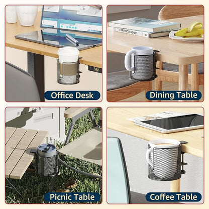 Large Desk Cup Holder, Fully Covered Anti-Spill Clip on Table Cup Holder - Image 6