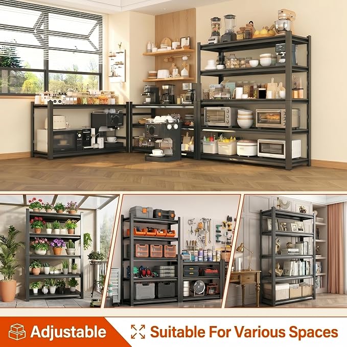Garage Shelving Unit, 2400LBS Heavy Duty 4-Tier Metal Storage Shelves, - Image 8