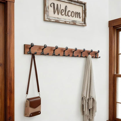 SKOLOO 43-Inch Wood Coat Rack Wall Mount - Image 3