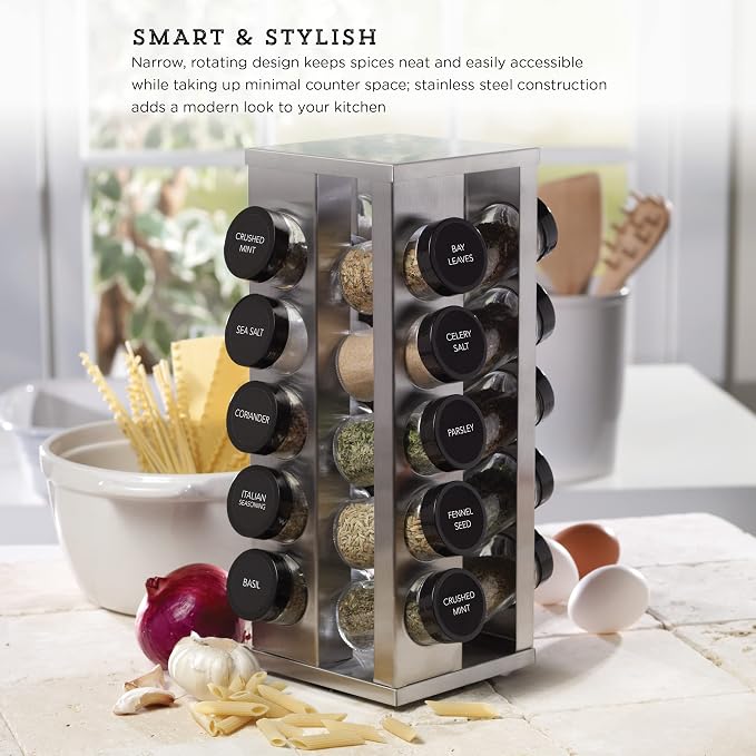 Kamenstein 20 Jar Heritage Revolving Countertop Spice Rack Organizer - Image 3