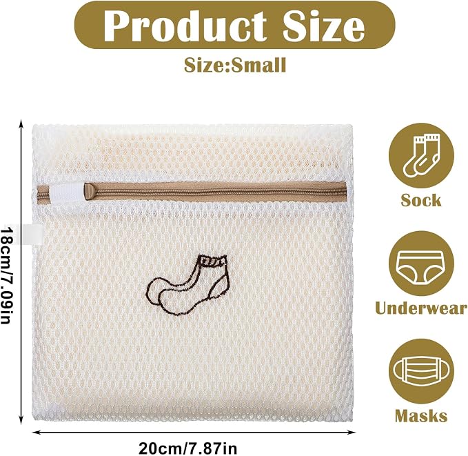 4 Pcs 7.87×7.09 Inch Small Mesh Laundry Bags - Image 2