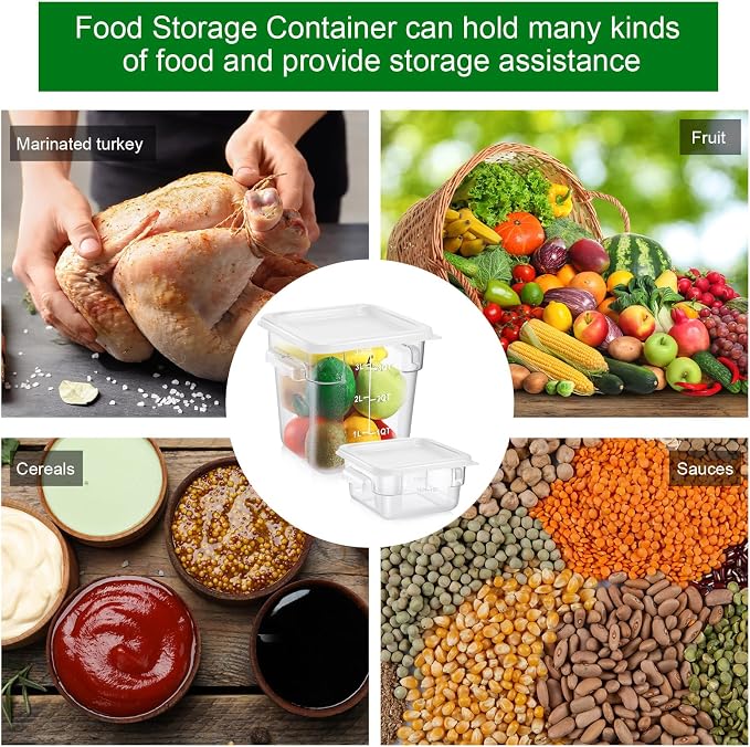 FoldTier 2 Pieces Square Food Storage Containers Polycarbonate Clear food - Image 7