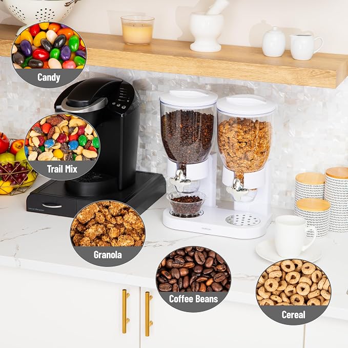 Mind Reader Double Dry Food Dispenser, 2 x 3.5L Countertop Containers - Image 5
