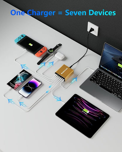 Aluminum Alloy 260W USB C Charger GaN Fast USB C Charging Station 7 Ports | 65W - Image 5