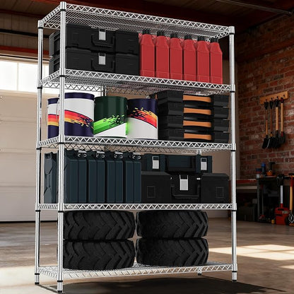 5 Tiers Shelf Metal Storage Shelves 3300 lbs Steel Storage Shelving Utility - Image 2