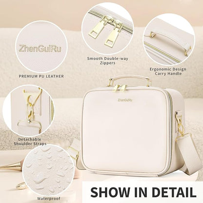 Travel Makeup Bag with Mirror and Light, Cosmetic Artist Organizer Case with - Image 4
