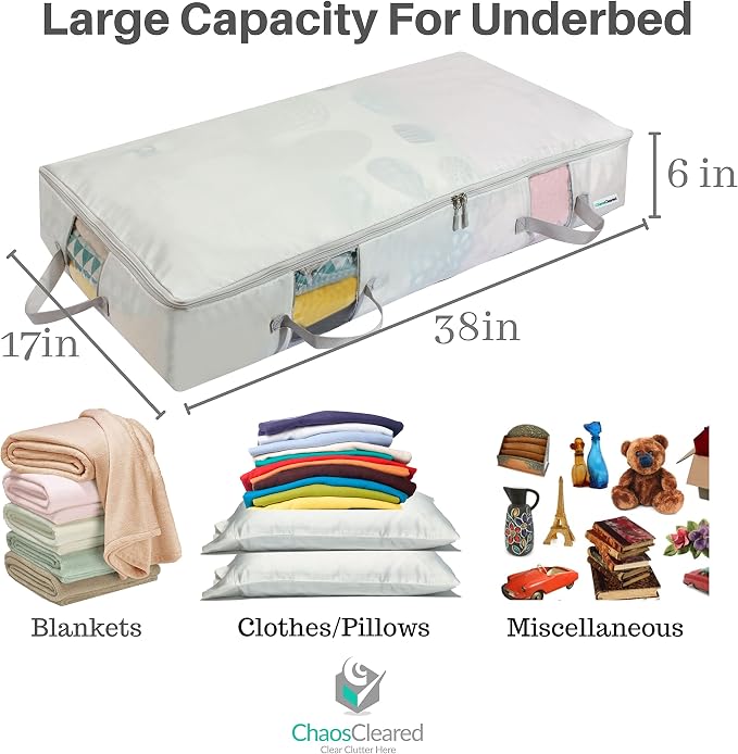 Under Bed Storage Containers for Toys, Shoes etc. Underbed Organizer Bag that - Image 5