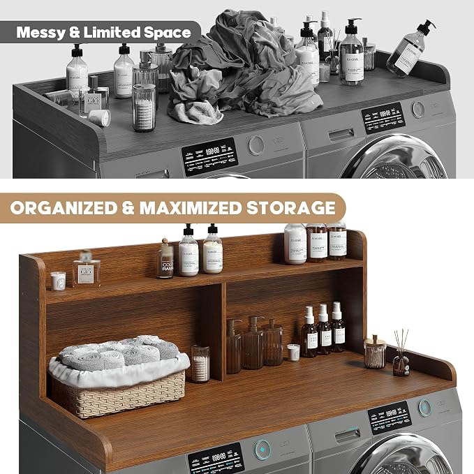 2-Tier Washer Dryer Countertop, 18.5" Raised Height Laundry Countertop - Image 5