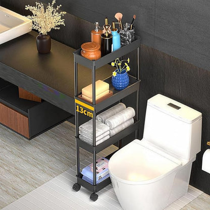 Sooyee 4 Tier Slim Storage Cart, Narrow Shelf, Mobile Shelving Unit Organizer - Image 2