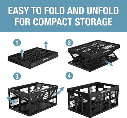 CleverMade Collapsible Utility Crates-Obsidian 3pck 45L / 11 Gal holds 66 lbs - Image 5