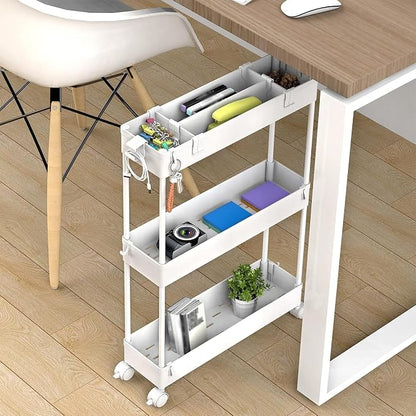 SPACELEAD 2-piece Set Slim Storage Cart 3 Tier, Bathroom Organizer Rolling - Image 6