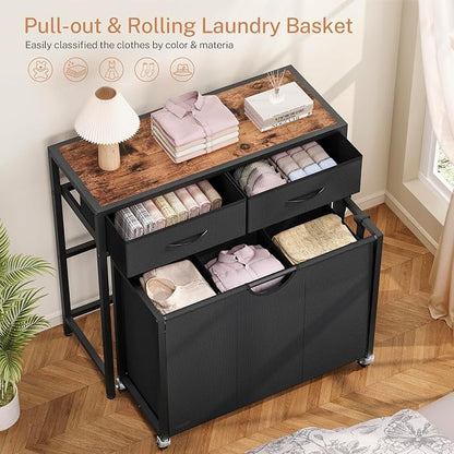 Laundry Sorter, Rolling Laundry Hamper - Image 5