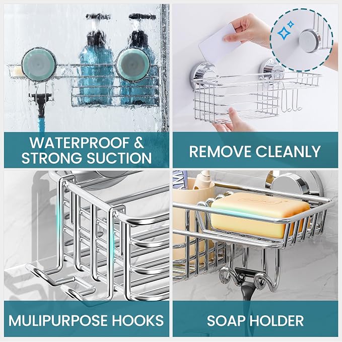 TAILI Shower Caddy Suction Cup 2 Pack - Image 4