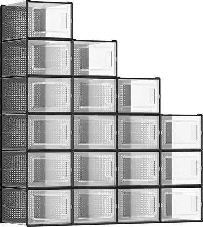 SONGMICS Shoe Boxes, Stackable Clear Plastic Boxes by SONGMICSbySONGMICSHOME