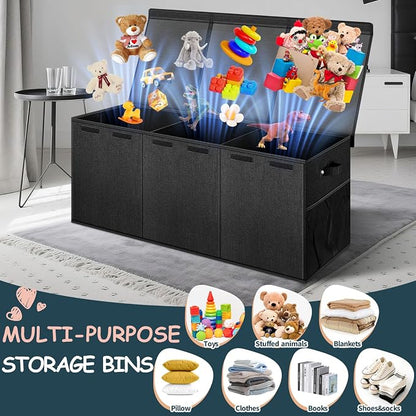 Extra Large Toy Box with Lids, Collapsible Storage Bin, Bedroom Nursery - Image 5