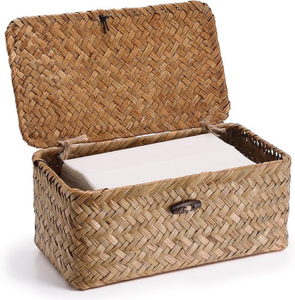 Dryer Sheet Holder, Woven Seagrass Dryer Sheets Container by Hoowen