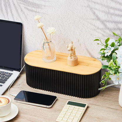 Marsui 2 Pcs Black Cable Management Organizer Box - Image 6