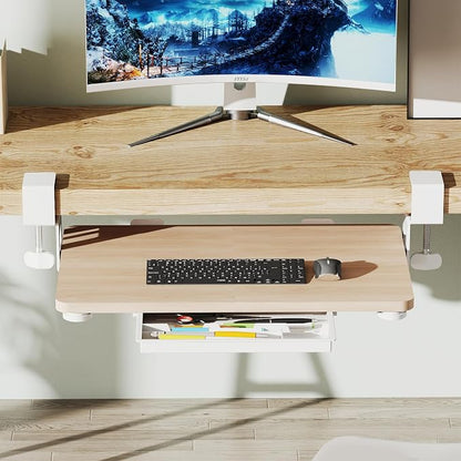 ETHU Keyboard Tray Under Desk, 19.7" X 11.81" Small Size Keyboard Drawer - Image 4
