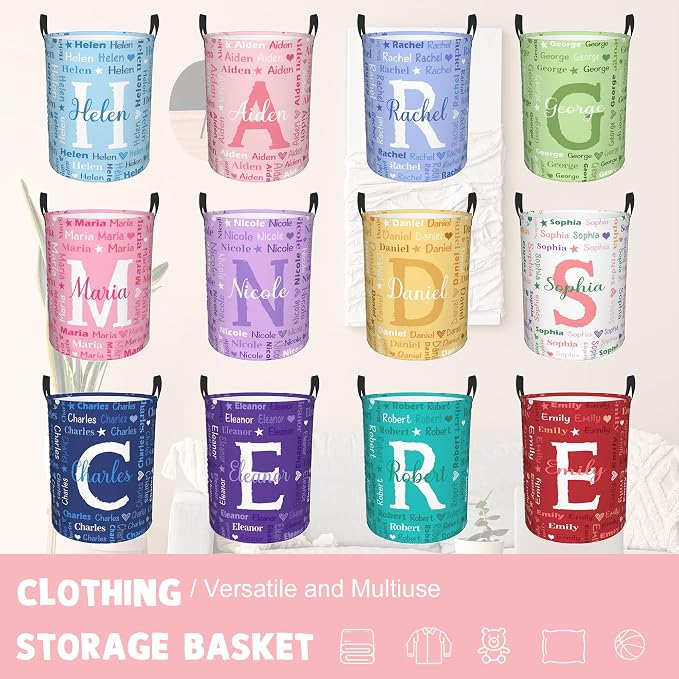 Custom Name Laundry Hamper, Personalized Laundry Baskets - Image 5