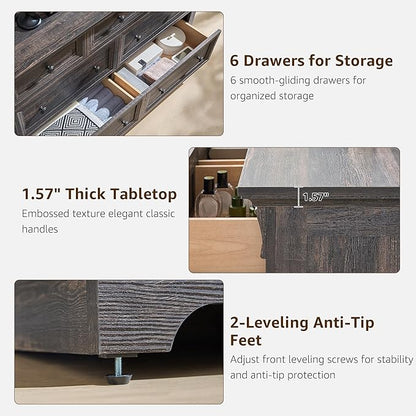 T4TREAM Farmhouse 7 Drawers Dresser - Image 5