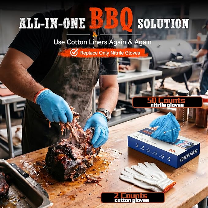 ANBOSON BBQ Gloves, Disposable BBQ Gloves Heat Resistant Cooking | Disposable - Image 7