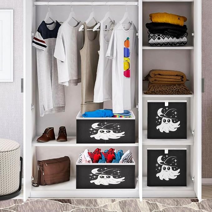 Halloween Black Closet Organizers Storage Cubes Storage Bins Shelf Baskets - Image 7