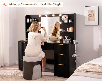 AMERLIFE 47.2" Fluted Vanity Desk - Image 4