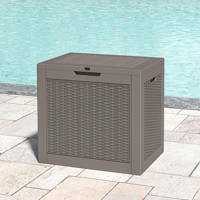 31 Gallon Deck Box, Resin Outdoor Storage Box, Waterproof and UV Resistant Deck - Image 2