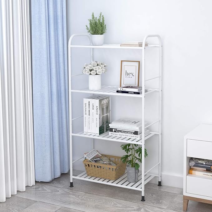 JSB 4-Tier Adjustable Shelving Unit, Heavy Duty Storage Rack Organizer Metal - Image 2