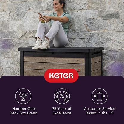 Keter Signature Collection 100 Gallon Resin Deck Box Organization Box and - Image 10