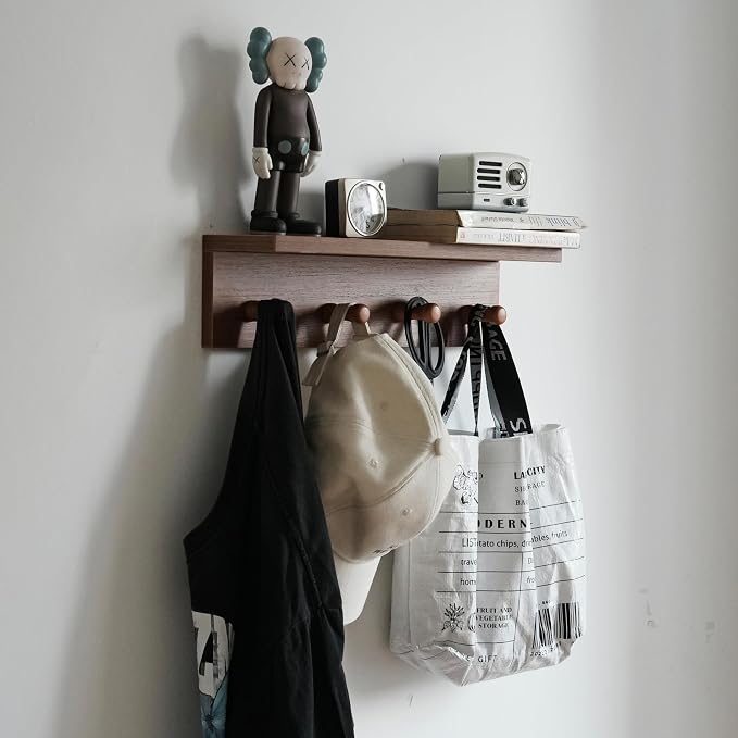Entrance Coat Rack ，Coat Hooks, Wall-Mounted Wooden Hook Rack, Wall-Mounted by CreatedOn2005