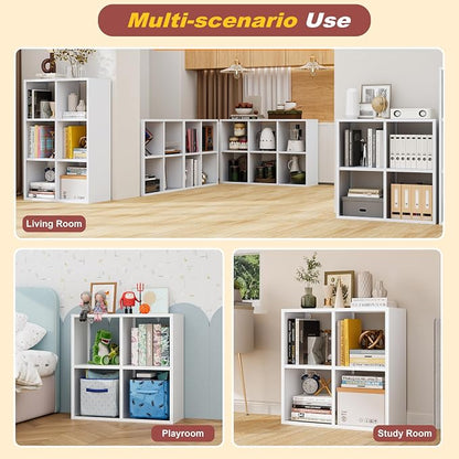 4 Cube Storage Organizer, Metal Cubby Storage Shelf, Small Box Bookshelf - Image 4