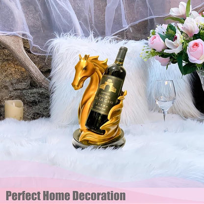 Wine Bottle Holder Wine Racks Tabletop Horse Statue as Home Kitchen Wine Cellar - Image 4