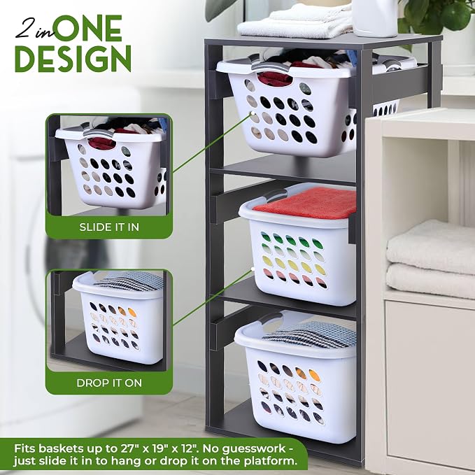 Laundry Basket Holder Shelf - Image 3