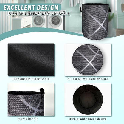 Basketball Grey Texture Laundry Hamper - Image 4