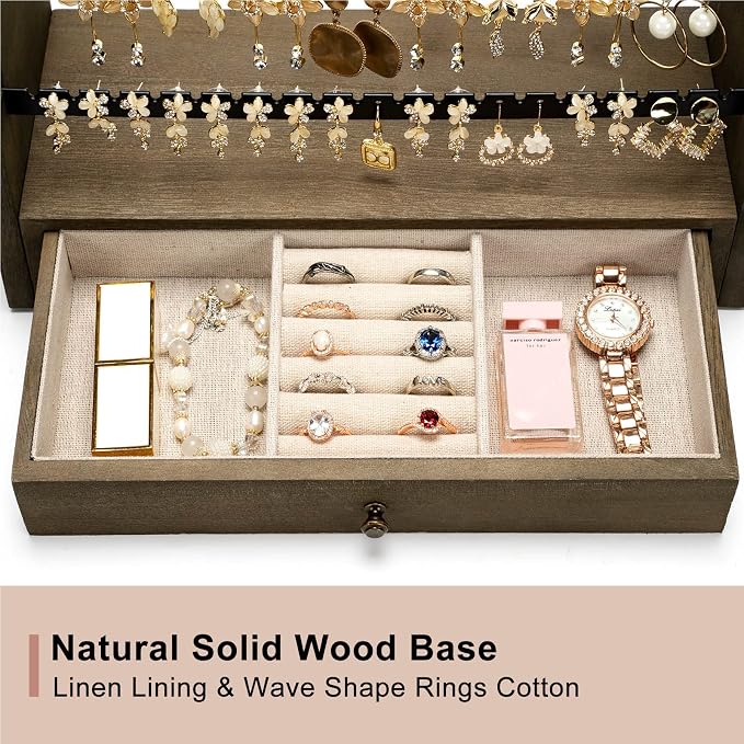 Pinzoveco Earring Organizer, 5 Layer Earring Holder Organizer - Image 4